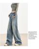 Women's High-Waist Retro Blue Wide-Leg Jeans - Autumn/Winter 2025 Collection.