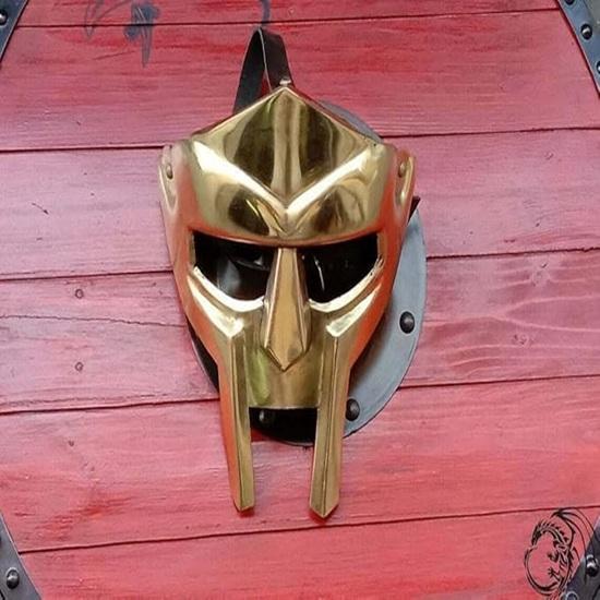 Armour Roman Gladiator Helmet Face Mask Golden MF Doom Medieval Re-Enactment Viking MASK
