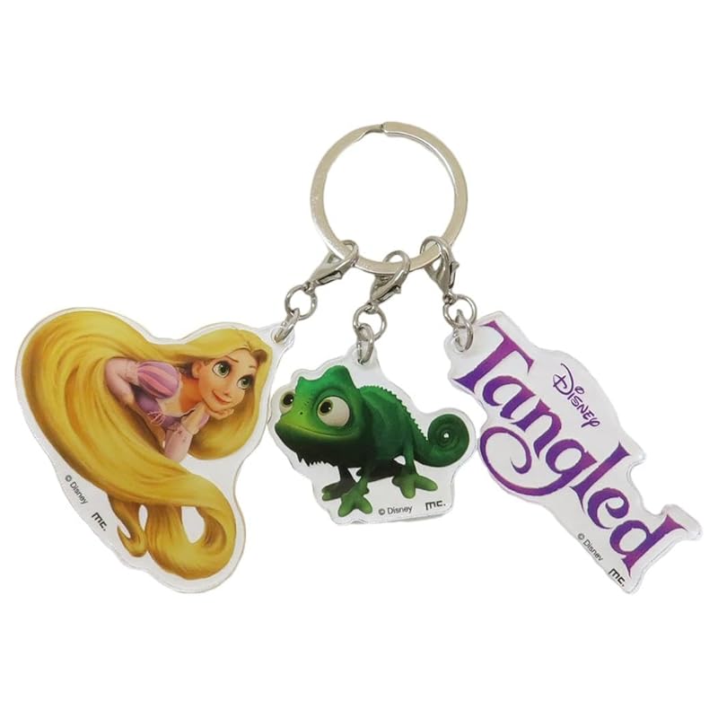 

3 rows of acrylic keychains Rapunzel & Pascal