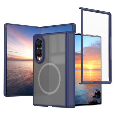 Magnetic Case for Samsung Galaxy Z Fold8 Wide Built-in Tempered Glass Screen Protector Hinge Guard Matte Acrylic for Fold8 Cover