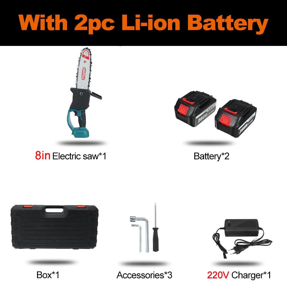 288VF Brushless Electric Saw Chainsaw 8/10 Inches Rechargeable Wood Cutter Woodworking Power Tools For Battery 2500W