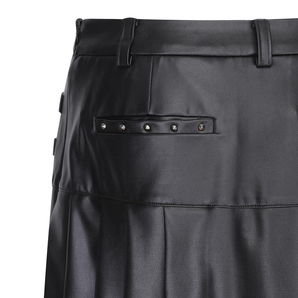 ANEW GOLF W Leather Half Pleats Sq_Bk
