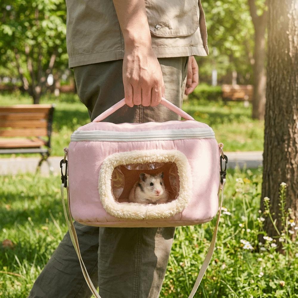 Breathable Hamster Carrier Bag Soft Warm Small Pet Carrier Portable Hamster Handbag  Chinchillas