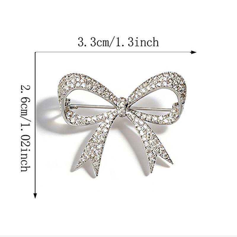 Elegant Bowknot Water Drop Brooches Pin For Girl Bridal Shiny Metal Small Brooch Pin Lapel Pins Fixed Anti Button Clothing