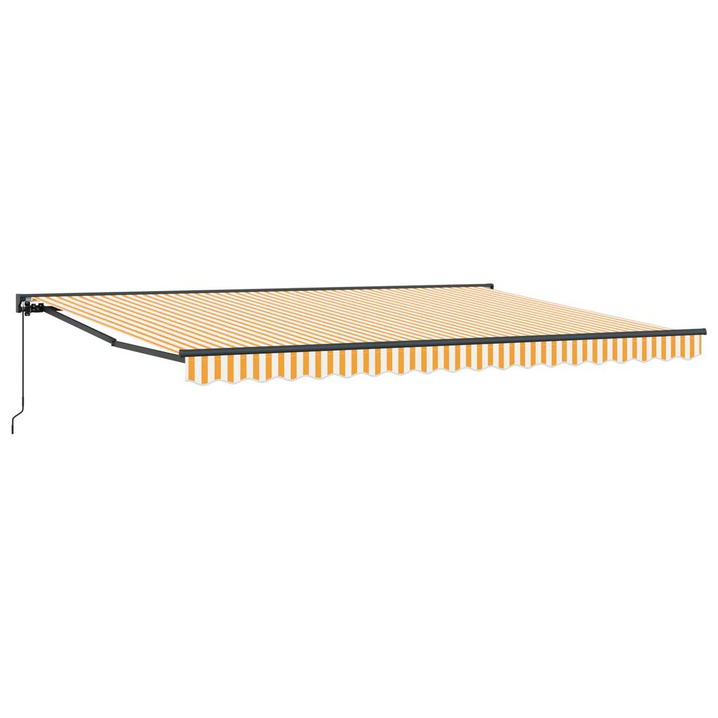 Manual Retractable Awning Yellow and White 4 X 2 M