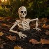 Adjustable Skeleton Hands for Garden Halloween Half Body Yard Sign with Arms, Weatherproof Plastic Arm Stakes Skull Lawn Decoration