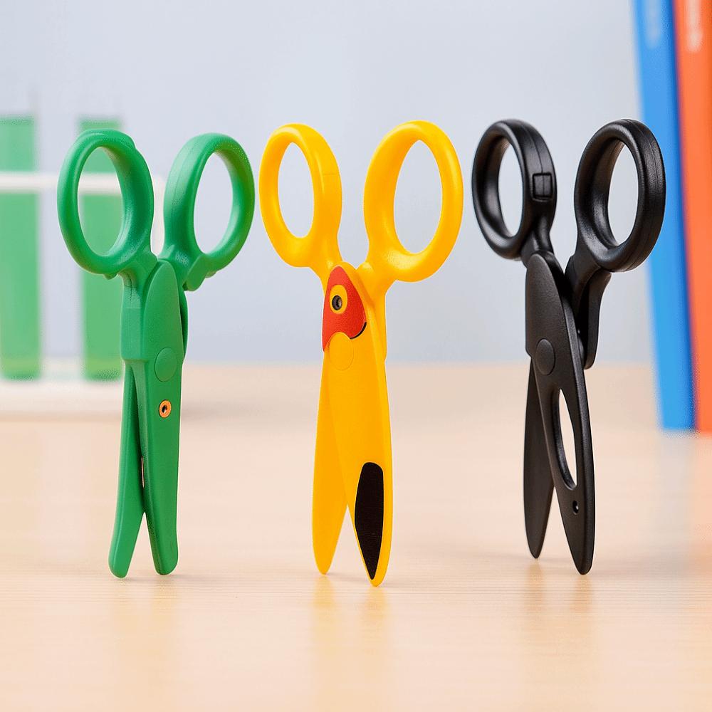 Safety Design Children Safety Scissors Blunt Tip Comfort Grip Art Craft Scissors Plastic Material Anti-Pinch Design Scissors
