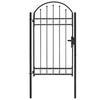 Garden Gate ASSEN with Arch Top Steel 102 X 175 Cm Black