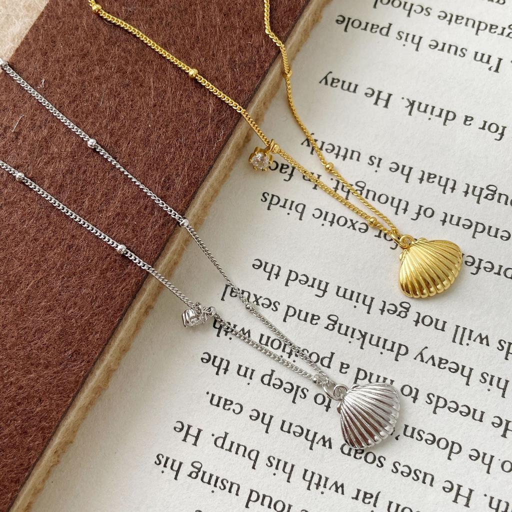 French shell necklace S925 sterling silver exquisite mini pendant Dongdaemun hot-selling collarbone chain