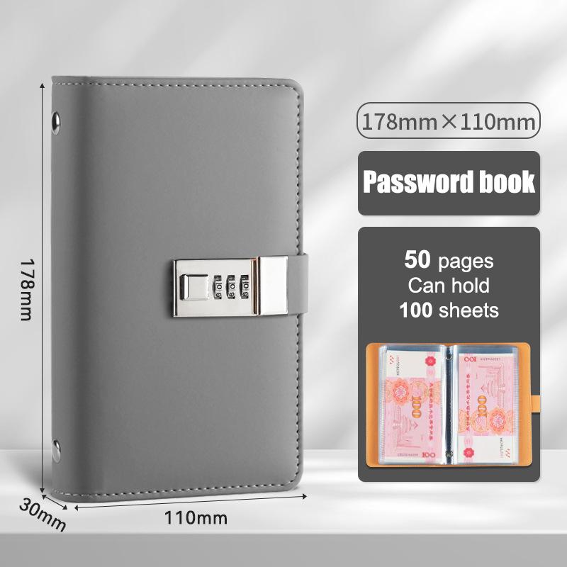 100 Umschläge Geldspar-Challenge Paar Sparen Geld Notizbuch mit Passwortschloss Sparordner Wiederverwendbares Budget-Sparbuch