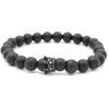 Volcanic Rock & Copper Zircon Crown Bracelet - Black Matte