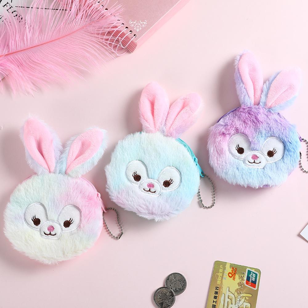 New Plush Coins Wallet Cartoon Cute Little Rabbit Coin Purse Girl Headphone Storage Bag Keychain Pendant Children's Cute Wallet