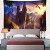 Fantasy Mmedieval Dragon Tapestry Castle Dragon Tapestry Wall Hanging University Dormitory Bedroom Living Room Decor