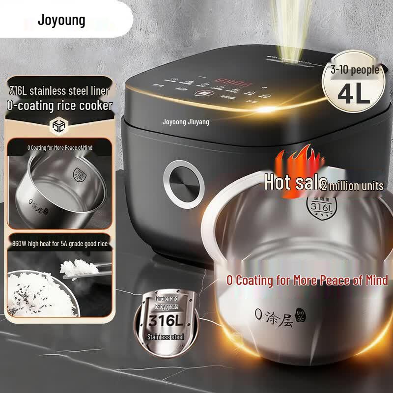 Joyoung 4L 316L Stainless Steel 0-Coating Smart Rice Cooker CN plug (adapter included)