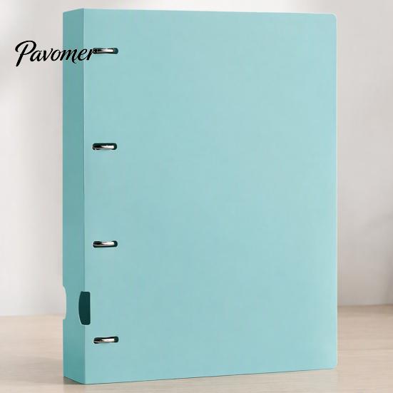 Notebook Production Folder 4-Hole Document Folder/A4 File Bag, Durable PP Portable Storage Compact Binder Folder, Macaron Colors Lightweight Organizer