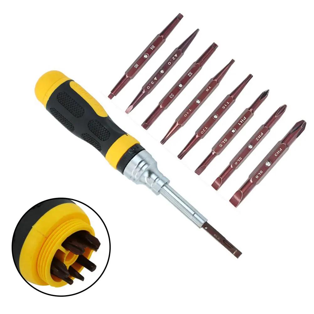 Magnetic Ratchet Screwdriver Set Cross Slotted Square For Torx Hex Bit For Electrical Installation Carpentry Repair