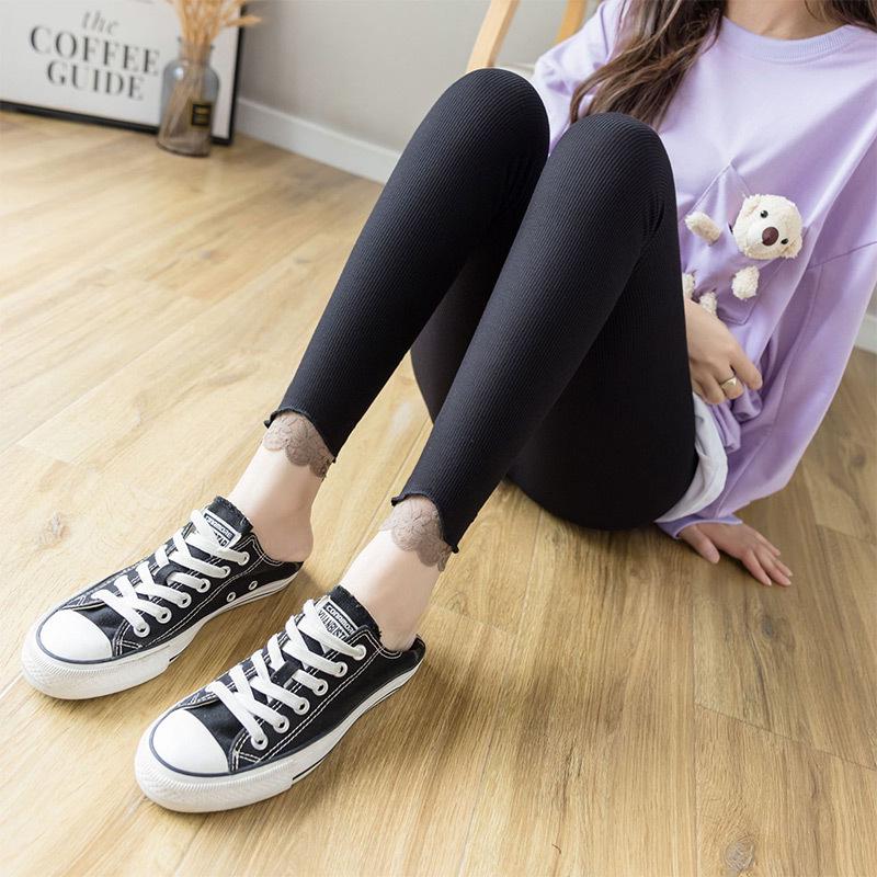 

Plus Size Women s Fleece-Lined High-Waisted Slimming Pants - Ribbed, Elastic, Warm Autumn/Winter Base Layer M (90-100 lbs)