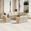 Vidaxl 12-Cz. Garden Furniture Set With Cushions, Beige, Poly Rattan