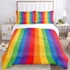 Rainbow Stripes Bedding 3 Piece Set HD Print Duvet Cover Pillowcases for Teens Adult Bedroom Decoration Christmas Gift
