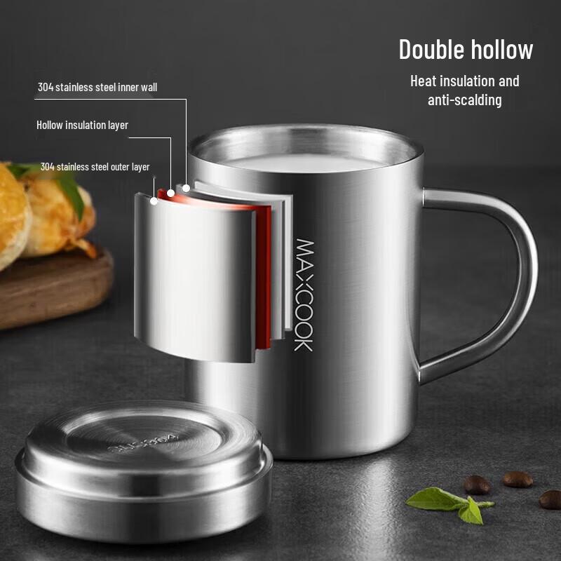 MAXCOOK MCB649 Double-Layer Stainless Steel Mug