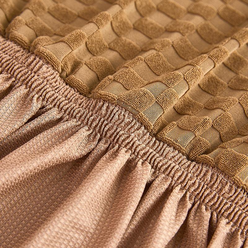 Living Room Without Armrests Skirt Sofa Bed Cover Thickened Terry Grid Elastic Folding Sofa Cover All-Inclusive Universal