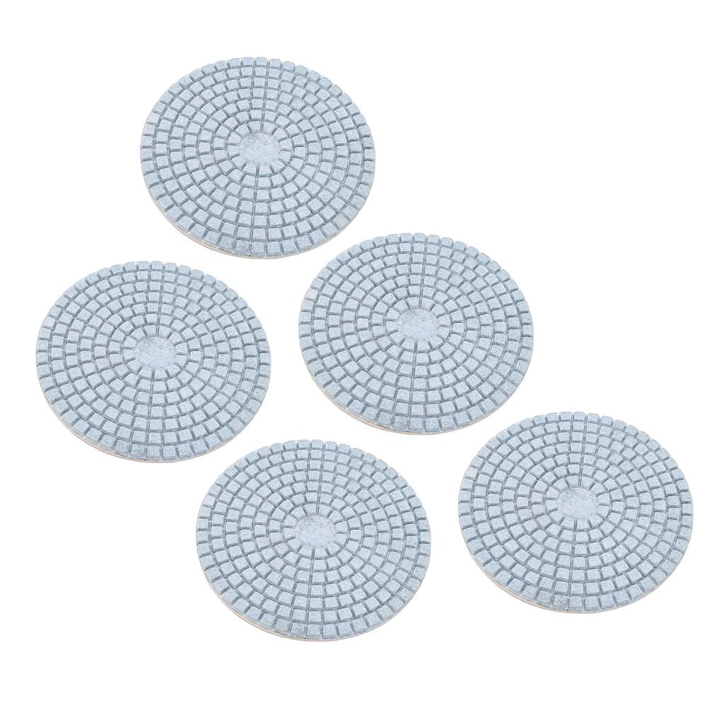 5 Pcs Diamond Polishing Pad 4 Inch 5 8in 11 Thread Wet Dry Polish Pad with 8mm Drill Bit Adapter for Granite Marble