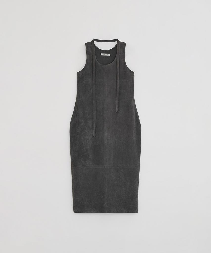 Loutaideu Suede Balloon Dress [Charcoal]