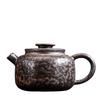 Old Rock Mud Rough Pottery  Tea Pot Retro Black Gold glazeTeapot Tea Kettle Tea Ceremony Tea Making Single Pot Tea Ceremony