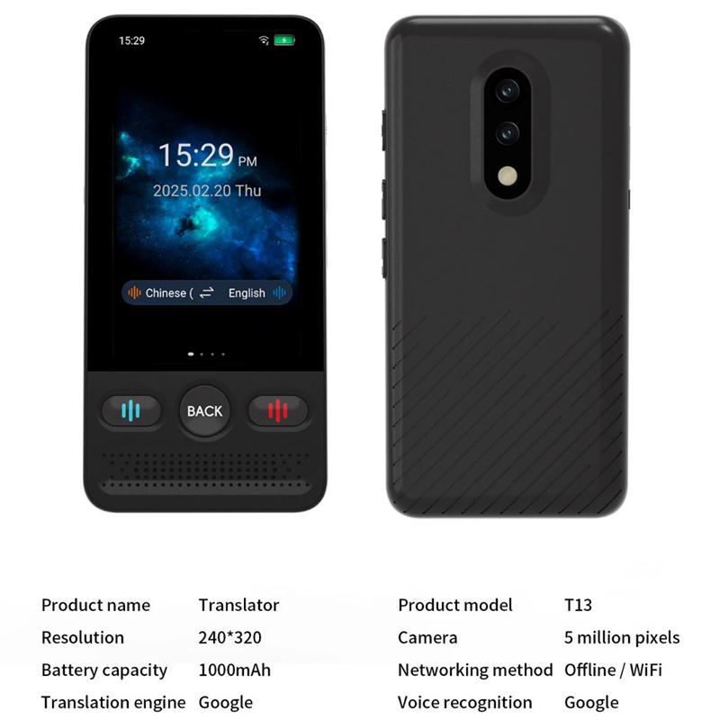 Dispozitiv Translator T13 Suport 160 Limbi Traducere Instantanee Inteligentă în Timp Real Mașină de Traducere Text Foto