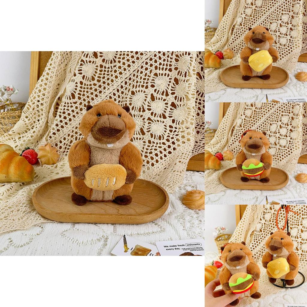 Plush Groundhog Keychain Toy With Pp Cotton Filling For Kids Rewards And Bag Decor