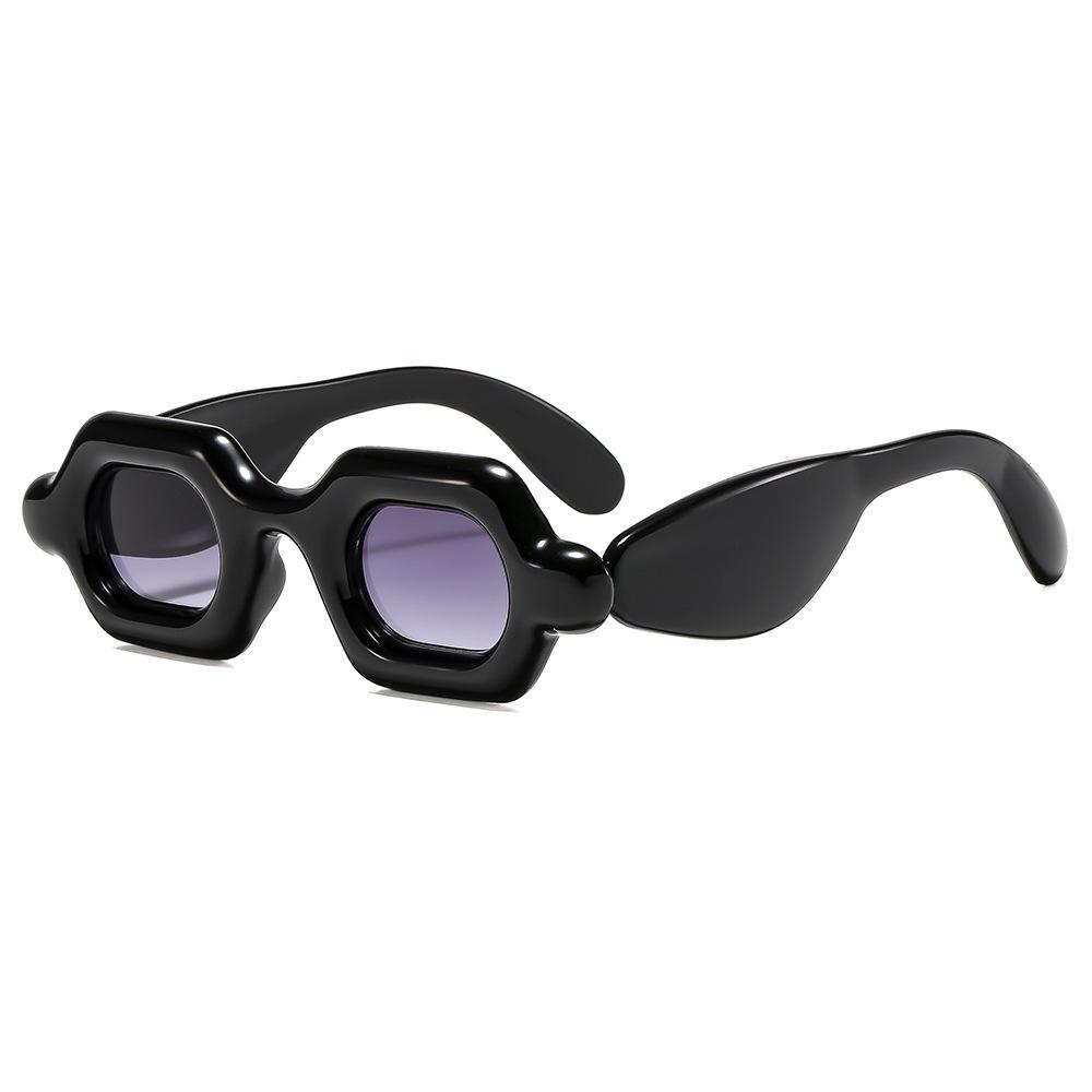 Nuovi Occhiali da Sole Donna Retrò Punk Quadrati a Bolle Gradiente Y2K Personalità Bicolore Montatura Spessa Tendenza da Esterno Occhiali Uomo UV400