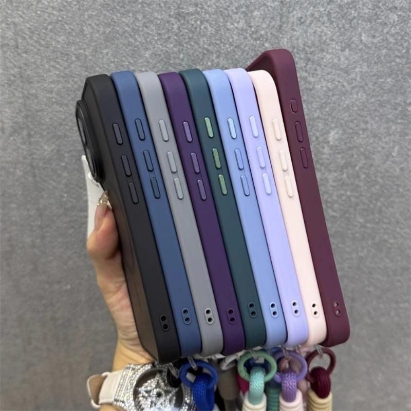 For Magsafe Translucency Contrast Lanyard Case For iPhone 17 Pro 16 15 Pro Max 14 11 12 13 Hand Wrist Strap Matte Clear Cover