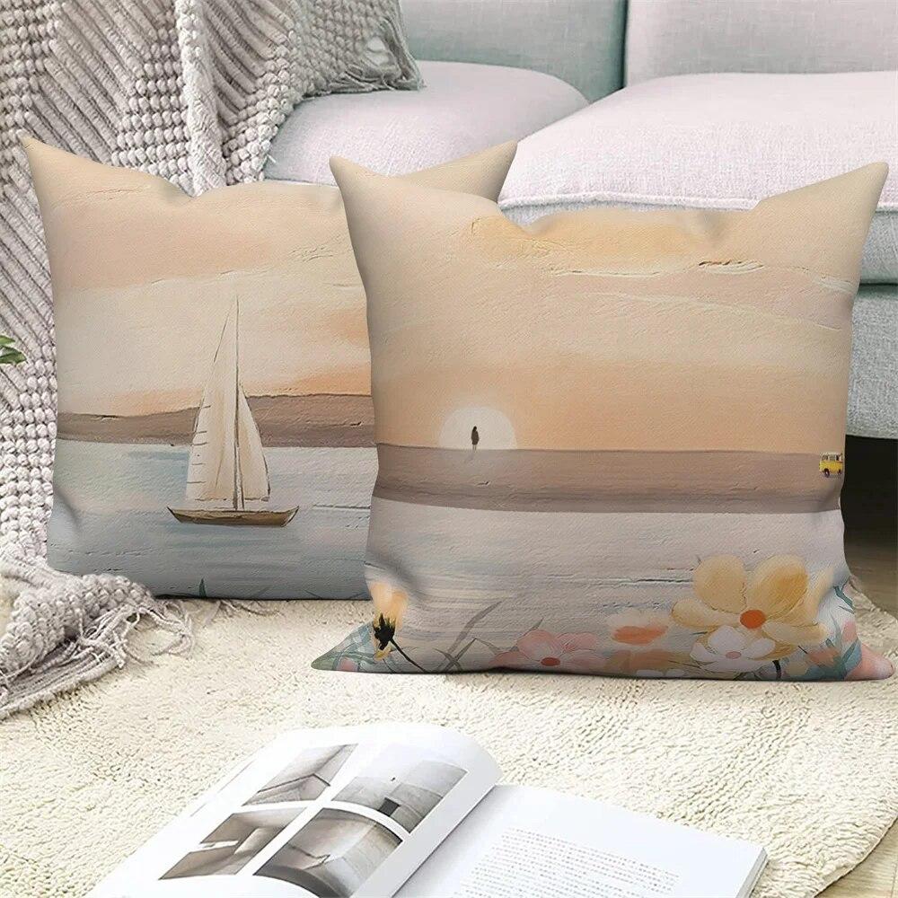 Dekorativer Kissenbezug, Heim-Sofa-Dekoration, schöne Landschaft, Kissenbezug, nordischer Überwurf