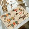 Colorful Dachshund Patterned Linen Placemats, Heat-Resistant, Machine Washable, Table Protection, Centerpiece Decoration