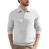 Men S European Size Jacquard Long Sleeve Turn Down Collar Casual Sweatshirt
