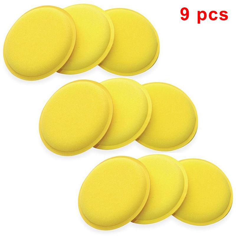 12Pcs Car Waxing Foam Polish Wash Sponges Applicator Pad Car Cleaning Waxing Round Foam Sponge Auto Cleaning Tools Accessories