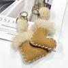 Mink Pom-Pom Fluff Ball Snow Boot Keychain Pendant Women  Accessory Phone Chain Backpack Hanging Girls Keyring Bag Charms