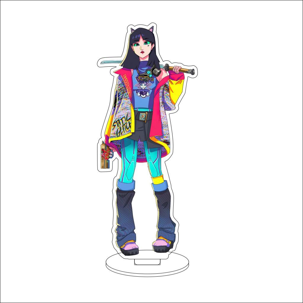 16CM Anime Cyberpunk Cosplay Acryl-Ständer Ornamente David Martinez Rebecca Figur Ständer Halloween Geschenke