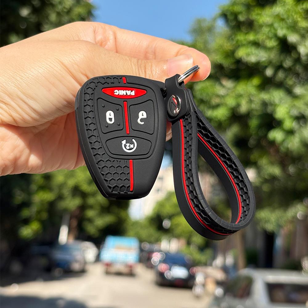 Car Key Caps Case Cover With Keychain Holder For Jeep Grand Cherokee Patriot Compass For Dodge Avenger Caliber For Chrysler 300c