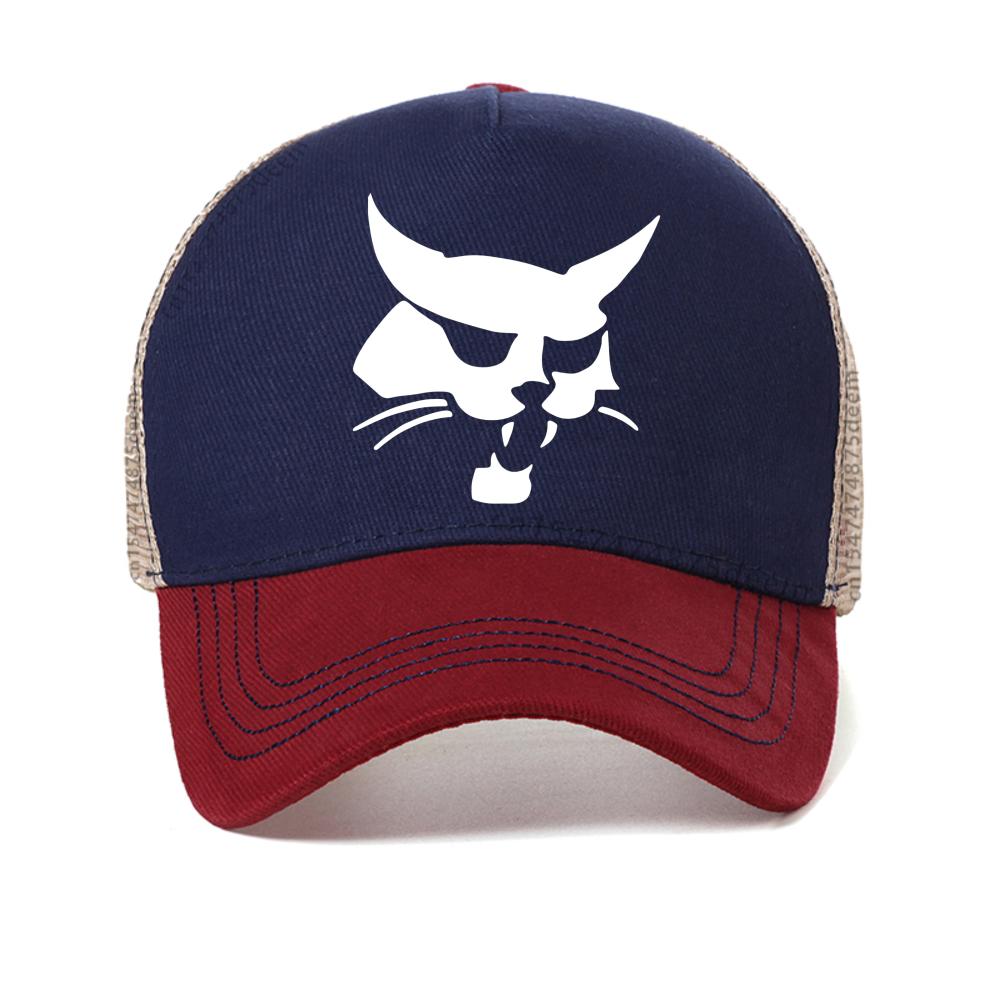 Bobcat Head Anime Cartoon Baseball Cap Men Women Mesh Trucker Caps Casual Adjustable Sun Sports Hat
