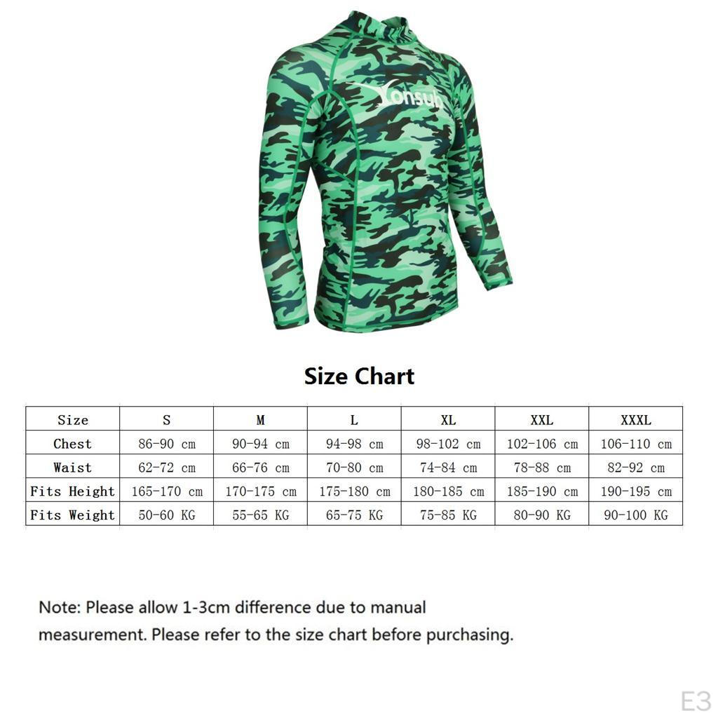 Adult Men Long Sleeve Surfing Swimming Beach Wetsuit Top Shirt Swimsuit - Lightweight, , Breathable
