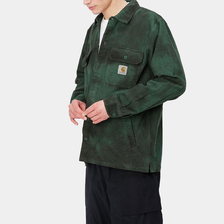Carhartt WIP SS23 Chroma Series Faded Effect Cotton Shirt Jacket Men Jackets Green I031360-1DJ-XX