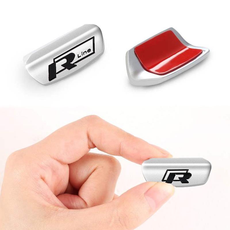 VW Valve Stems Caps 3D Metal Car Steering Wheel Emblem Stickers Decorative Cover For Volkswagen VW RLine R GTI Golf Amarok T5 Phaet EQ1