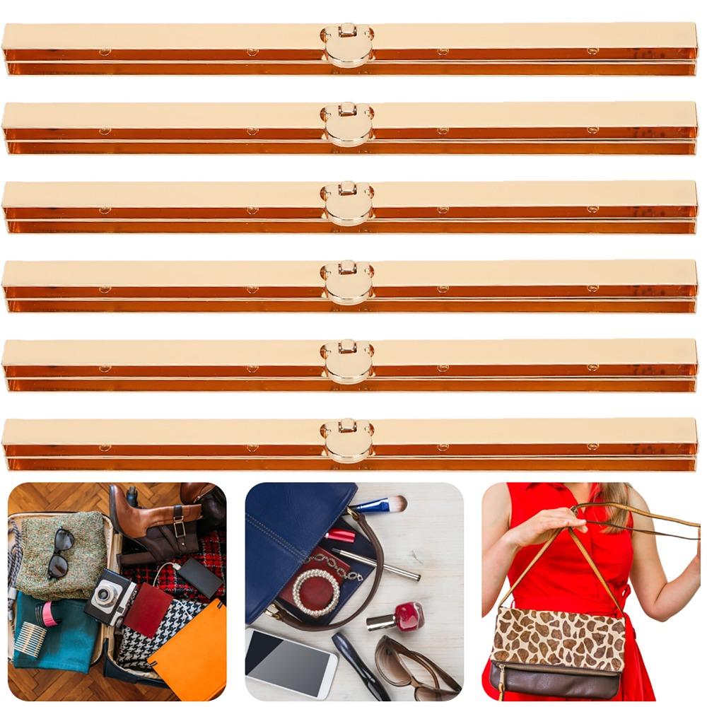 6pcs 19cm/7.5in Purse Frame Hinges Golden Bag Hardware Accessories  For Wallet Making