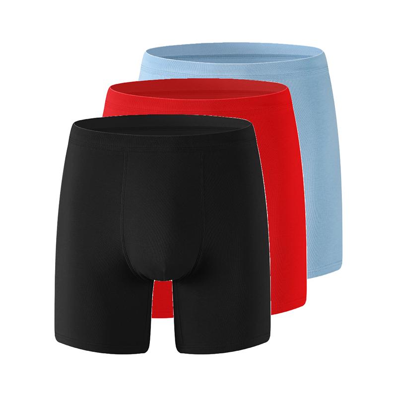 3 Pcs Men's Boxer Shorts Leg Lengthened Underwear Cotton Panties XL 2XL 3XL 4XL 5XL 6XL 7XL