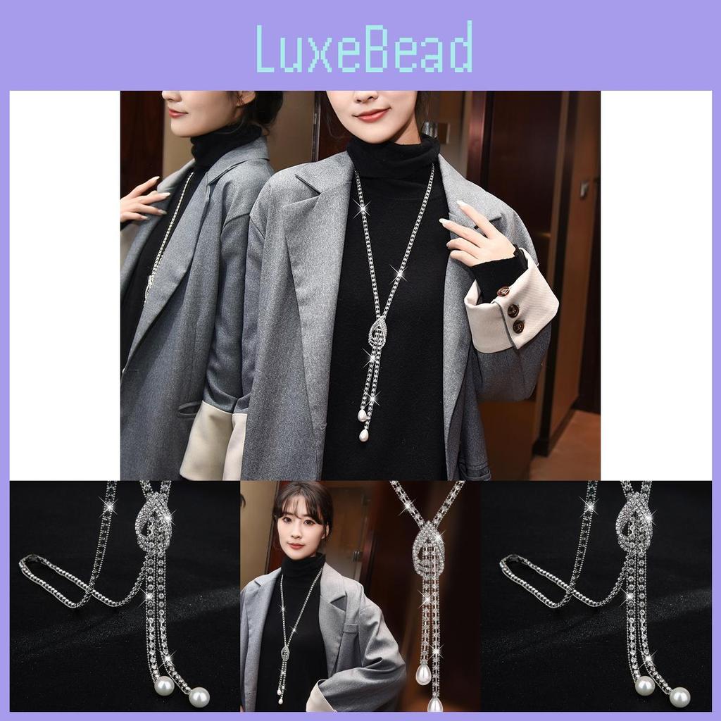 Elegant Long Geometric Necklace For Women With Crystal Accents And Stylish Drip Design