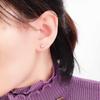Rose Gold Plated Fashion Pure Purple Gold Earrings, Small Bull'S Head White Zircon Exquisite Stud Earrings.