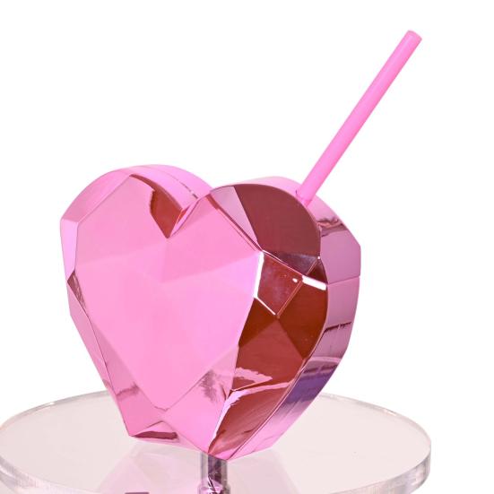 600ml Food Grade Heart Water Mug Large Capacity Eco-friendly Children Student Couple Bottle