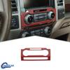 Center Volume Adjust Cover Trim Frame Decor  for Ford F-150 Red Carbon Fiber ABS