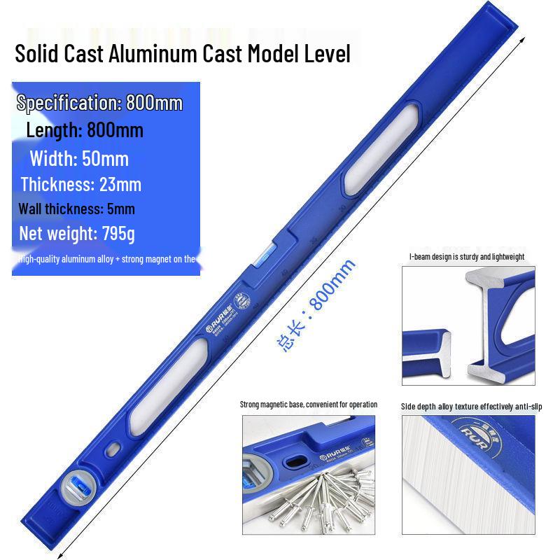 High Precision Solid Cast Aluminum Magnetic Spirit Level for Wall Tile Decoration